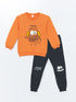 LC Waikiki Crew Neck Long Sleeve Baby Boy Sweatshirt and Tracksuit Bottom 2-Pack Set